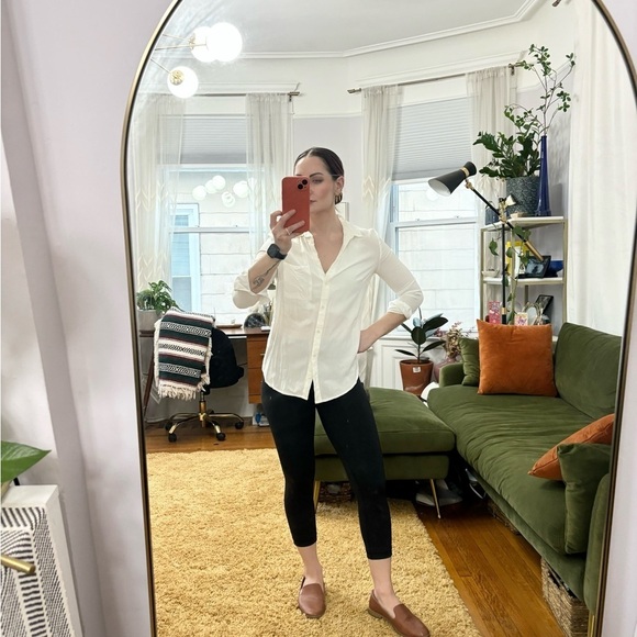 H&M White Button Down Casual Top / Shirt Sz 4 - Picture 7 of 11